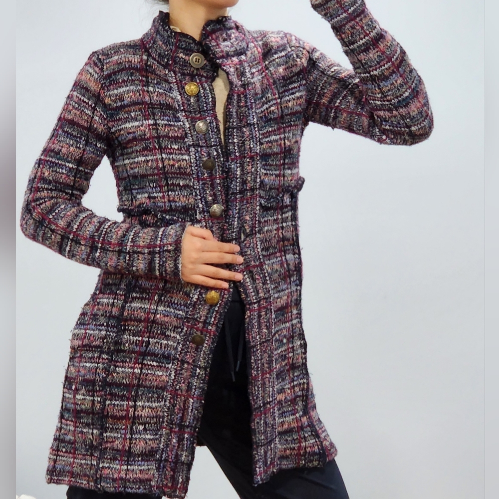 Free people Tweed Jacket, Long jacket, Long Coat, Used- Good condition